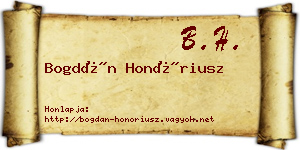 Bogdán Honóriusz névjegykártya